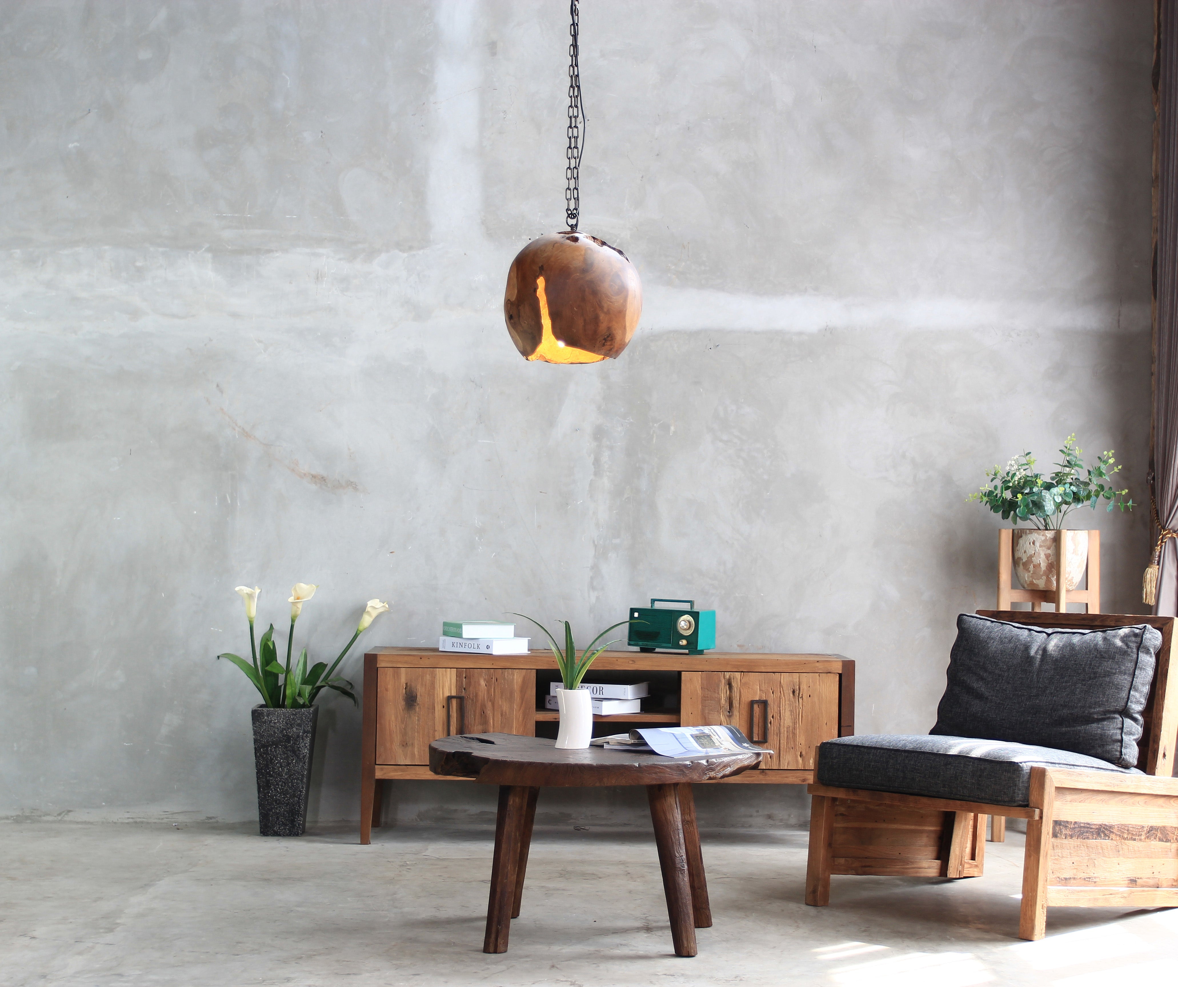 Wurzelholz Deckenlampe GEO