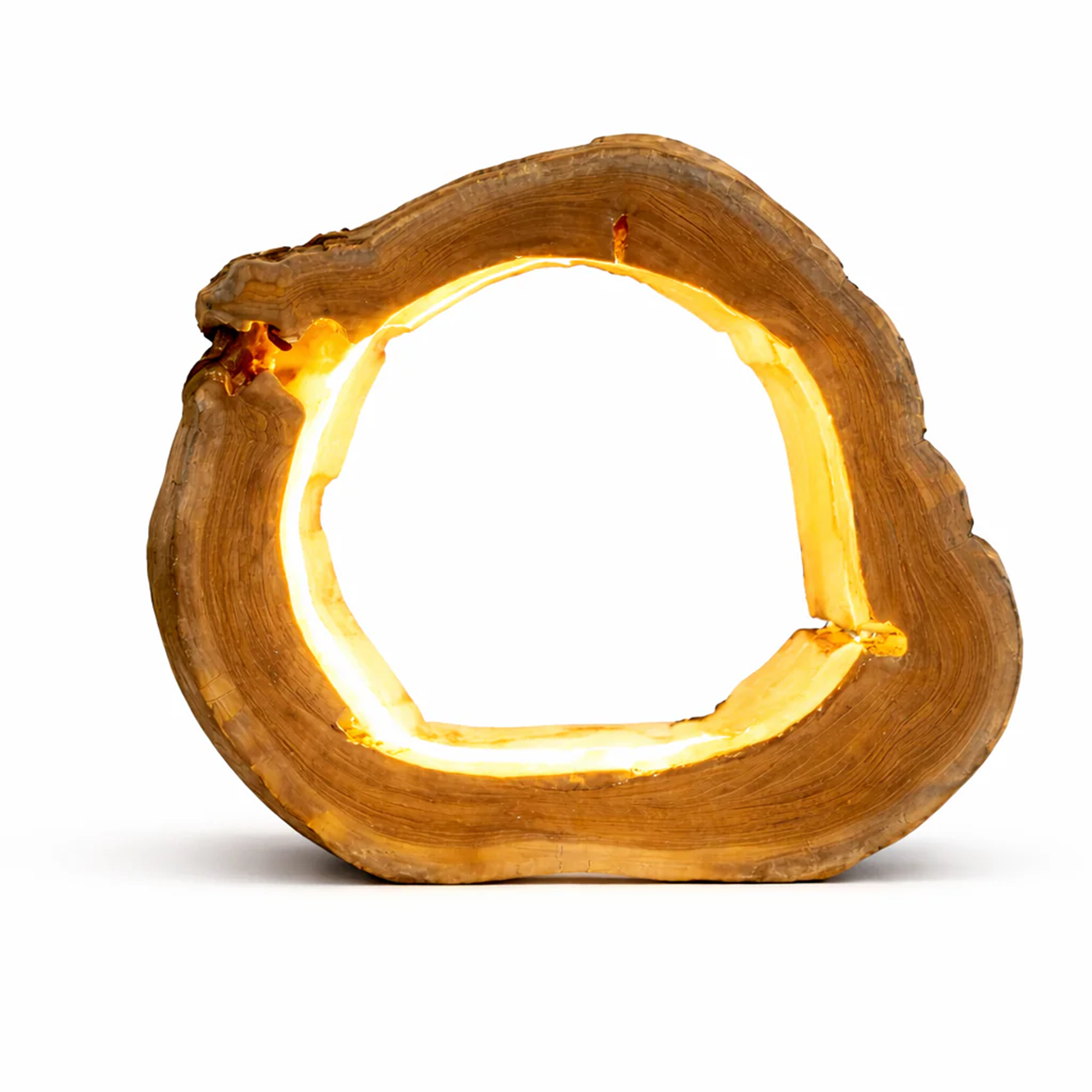 Baumscheibe Tischlampe NATURA LED mit integriertem LED-Band