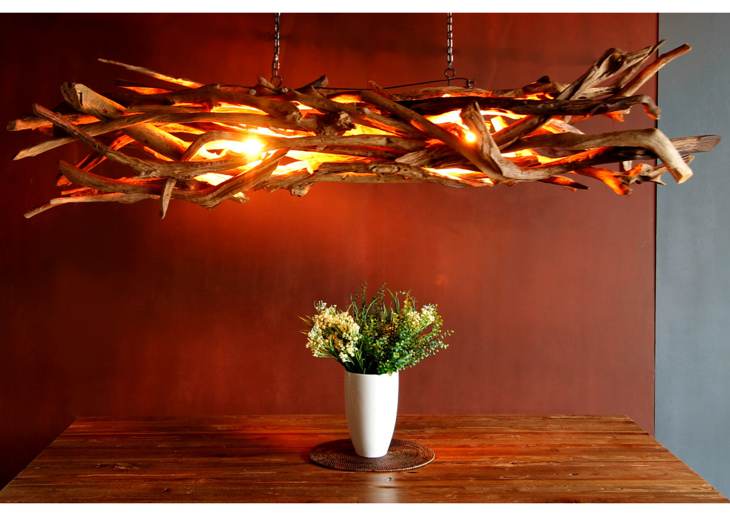 BLUMA Wurzelholz Deckenlampe 180 -190 cm