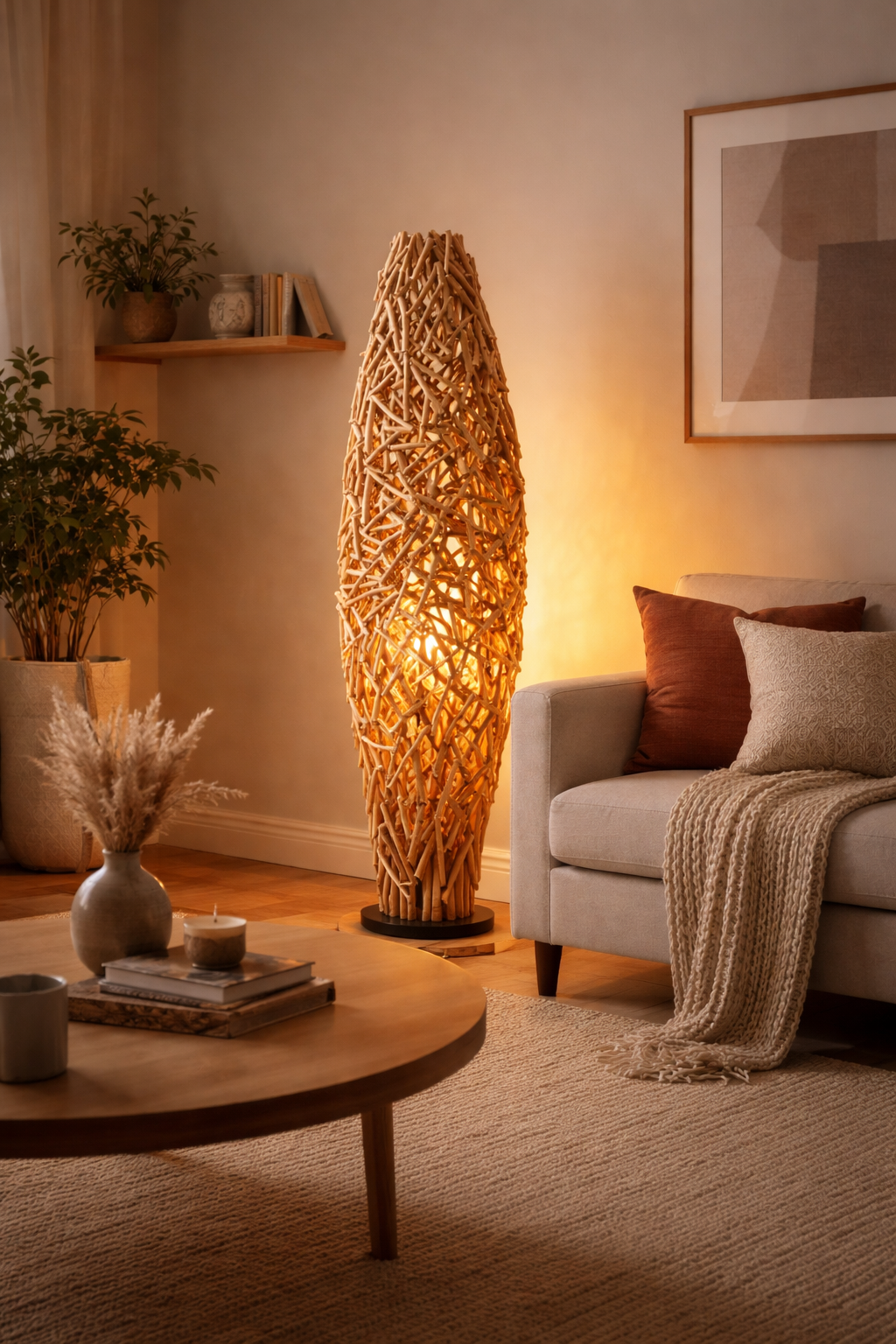 Treibholz Stehlampe CACTUS