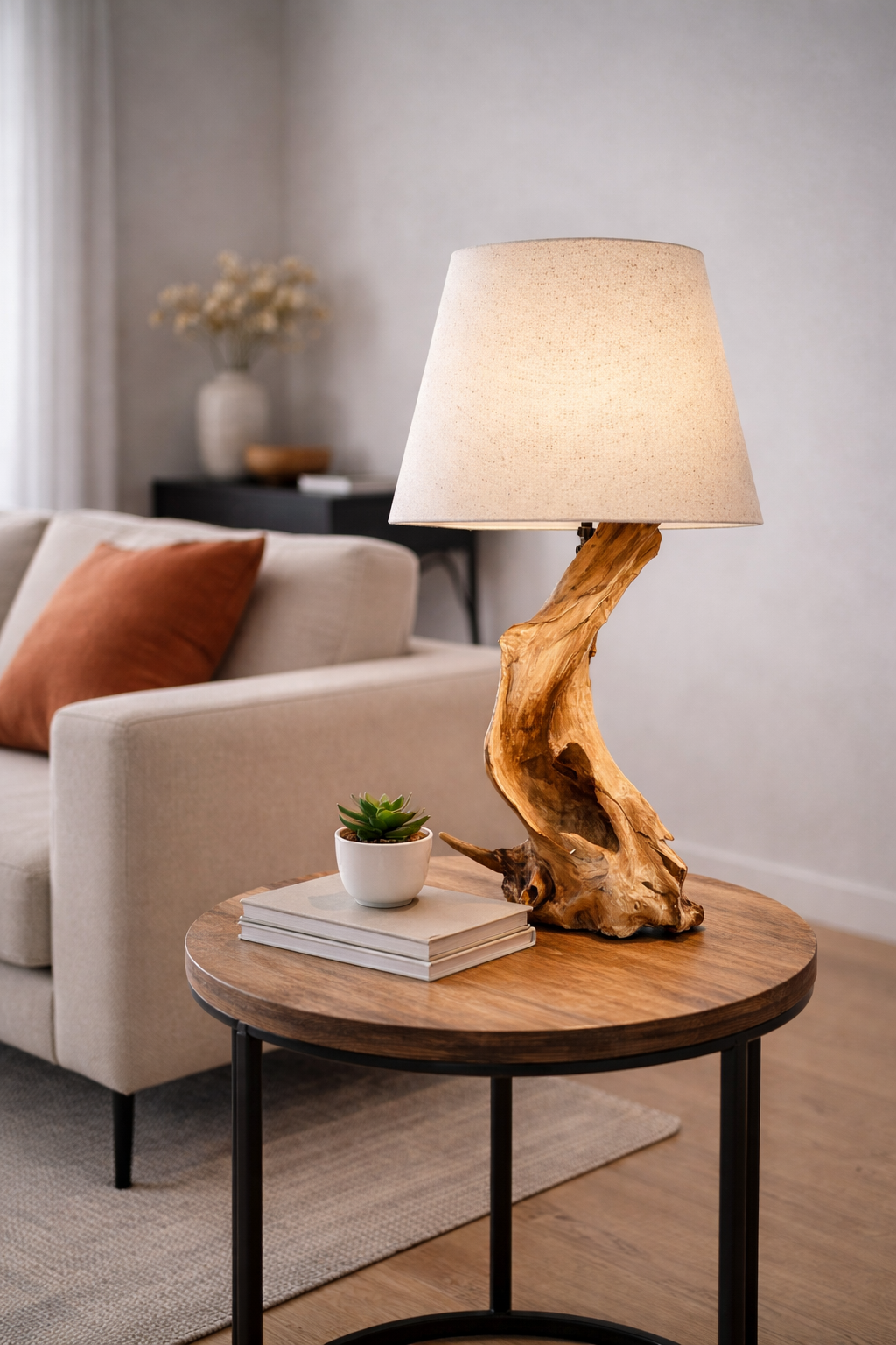 Design Treibholz Wurzellampe ZOILA Höhe 65 cm