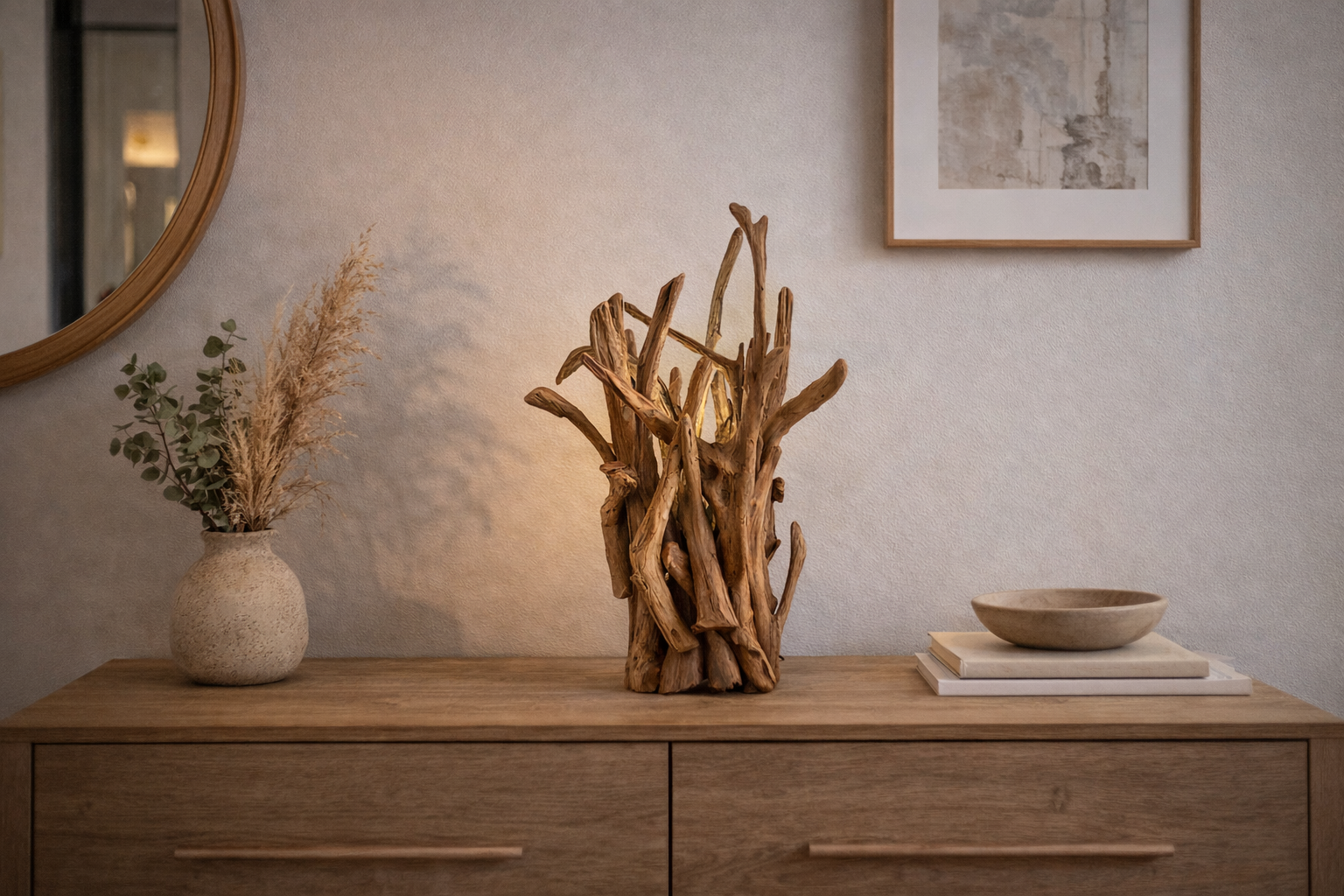Treibholz Tischlampe ACE Höhe 60 cm