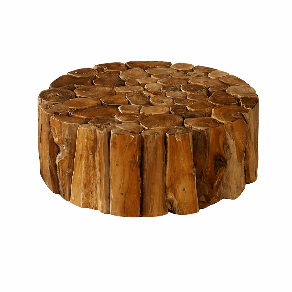 Massivholz Teak Couchtisch BEGA Ø 80 cm