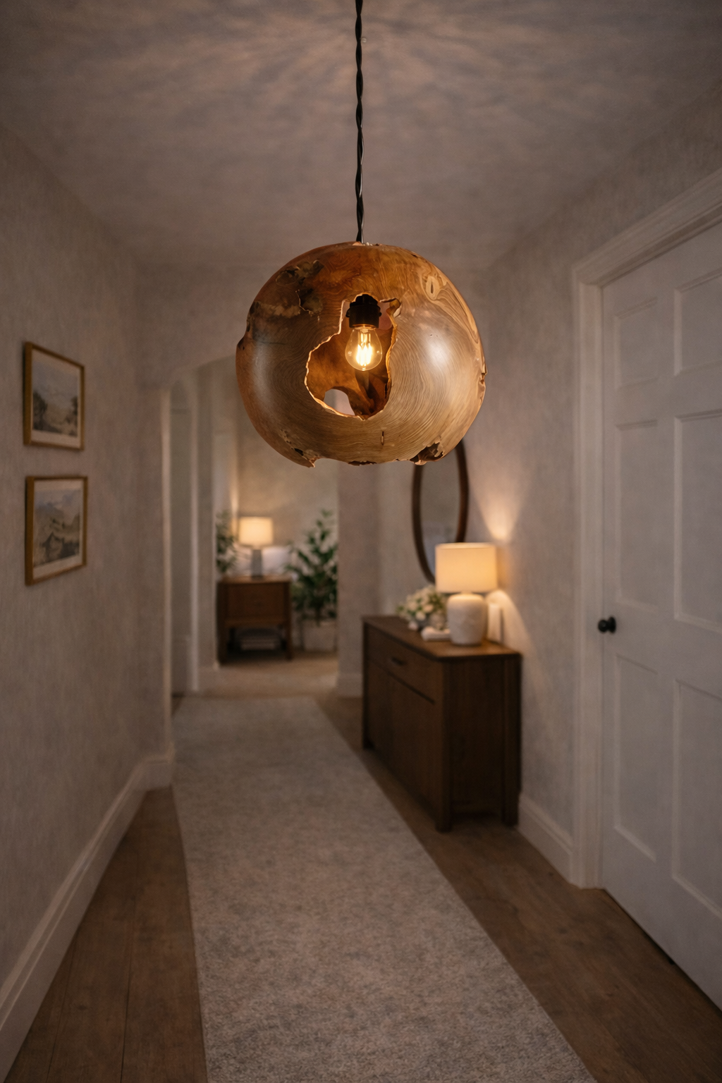 Wurzelholz Deckenlampe GEO