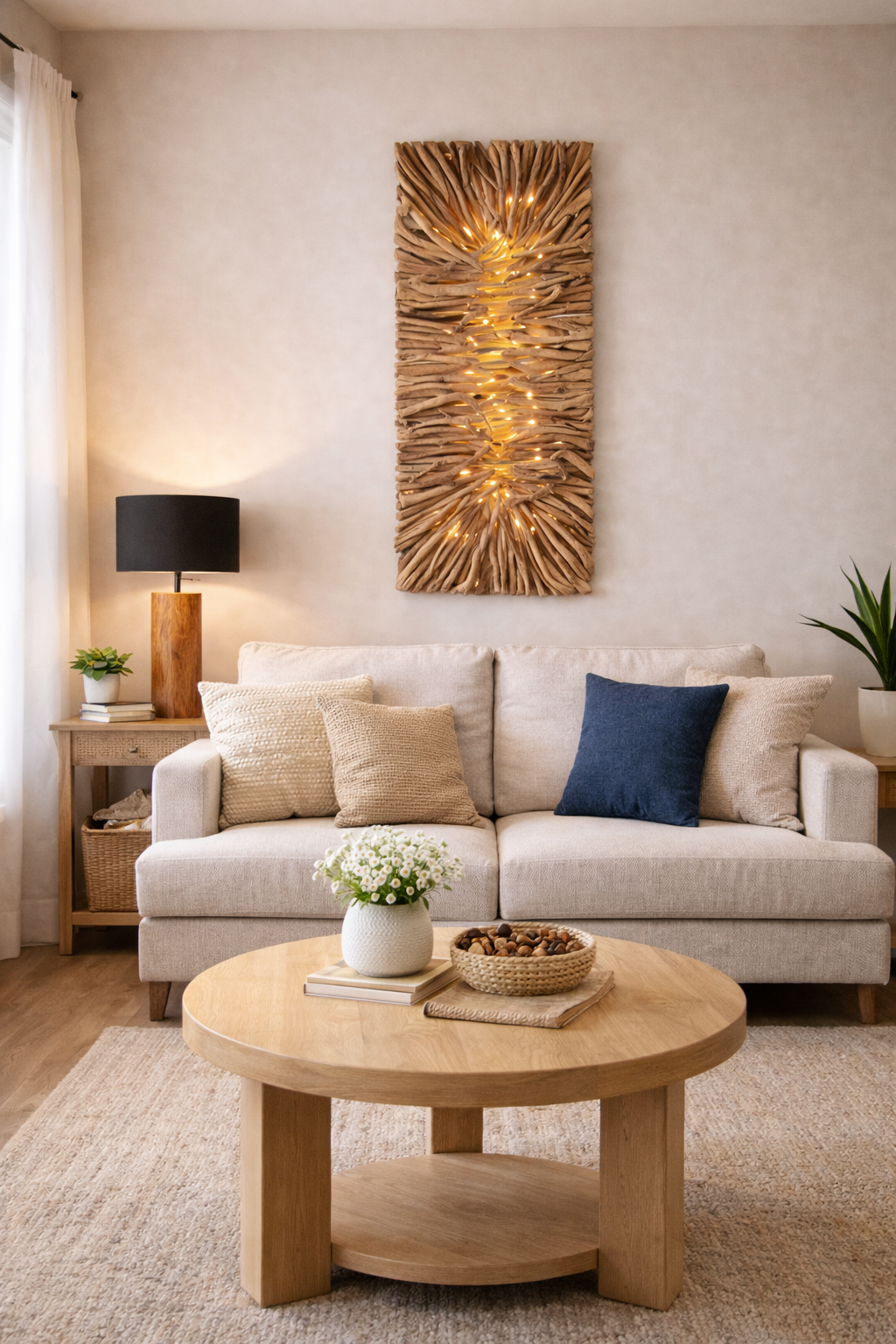 LED Treibholz Wandlampe LUMINA