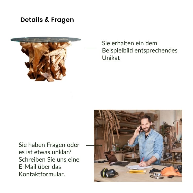 Fragen zum Ikal Wurzel Couchtisch von Exotischerleben