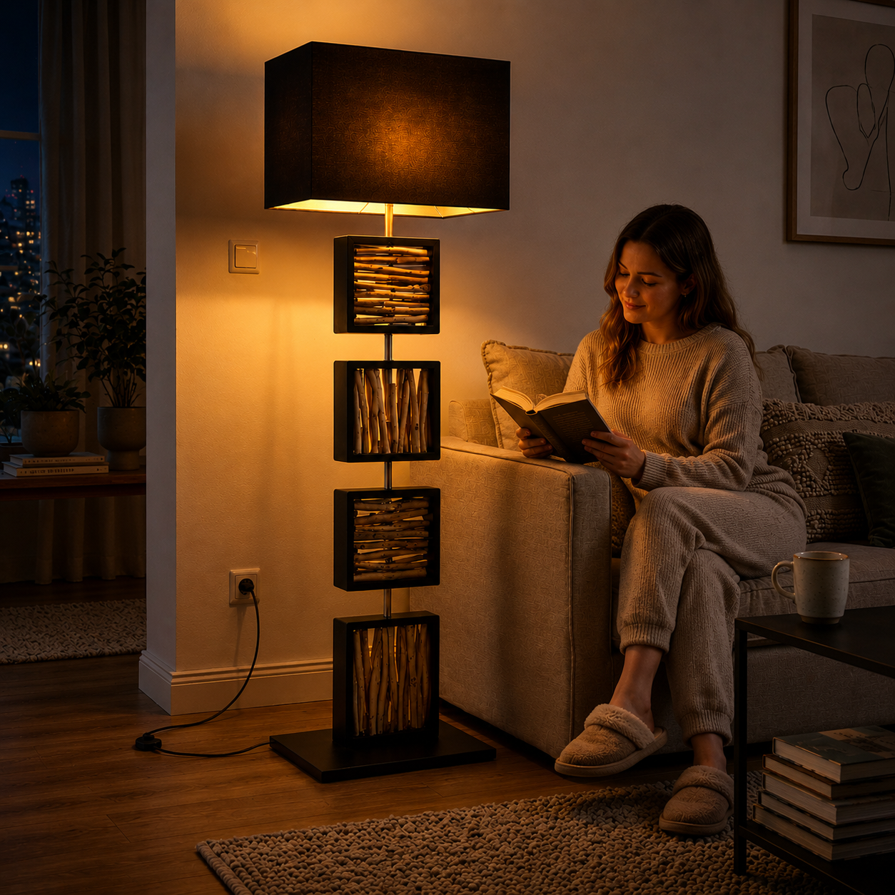 Design Stehlampe REMA 163cm Treibholzlampe