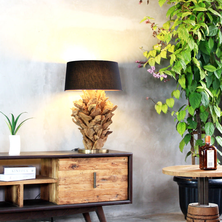 Tischlampe Wurzelholz FICUS Höhe 70 cm