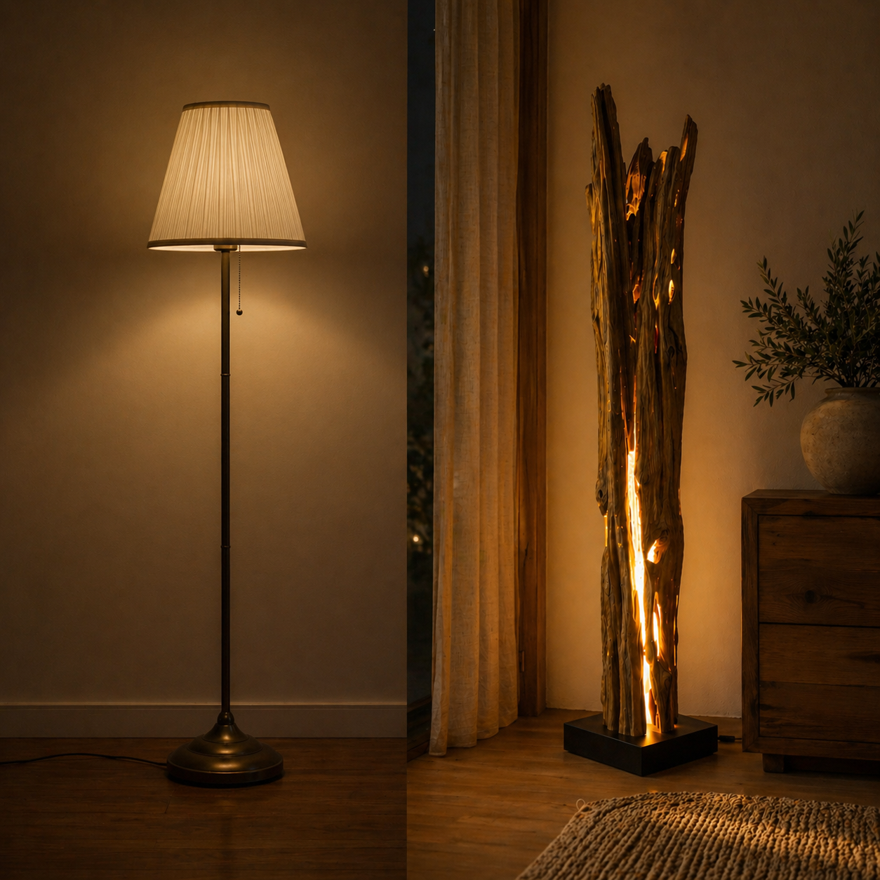 Teakholz Stehlampe ALMA | Höhe 180 cm