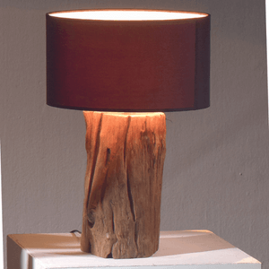 Holzstamm Tischlampe