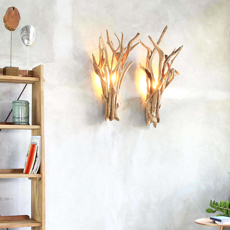 Treibholz Wandlampe Baka