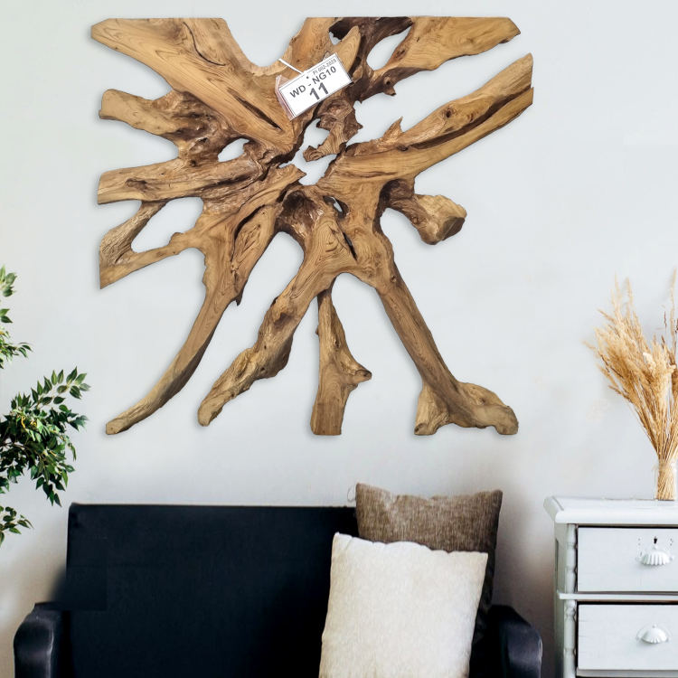 Teak Holz Wand Deko Design