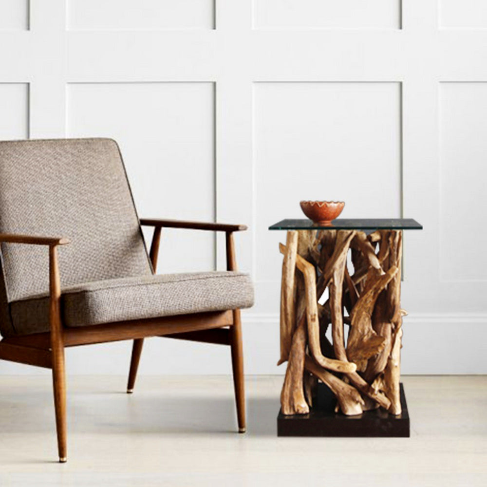 Wurzel Tisch Beistelltisch inkl Glass