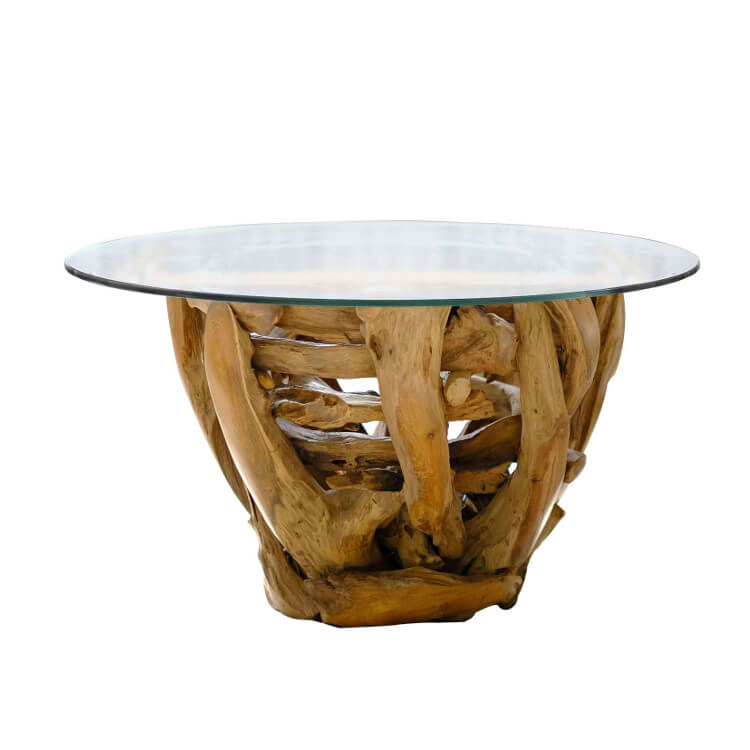 Wurzeltisch rund 80 cm Glass