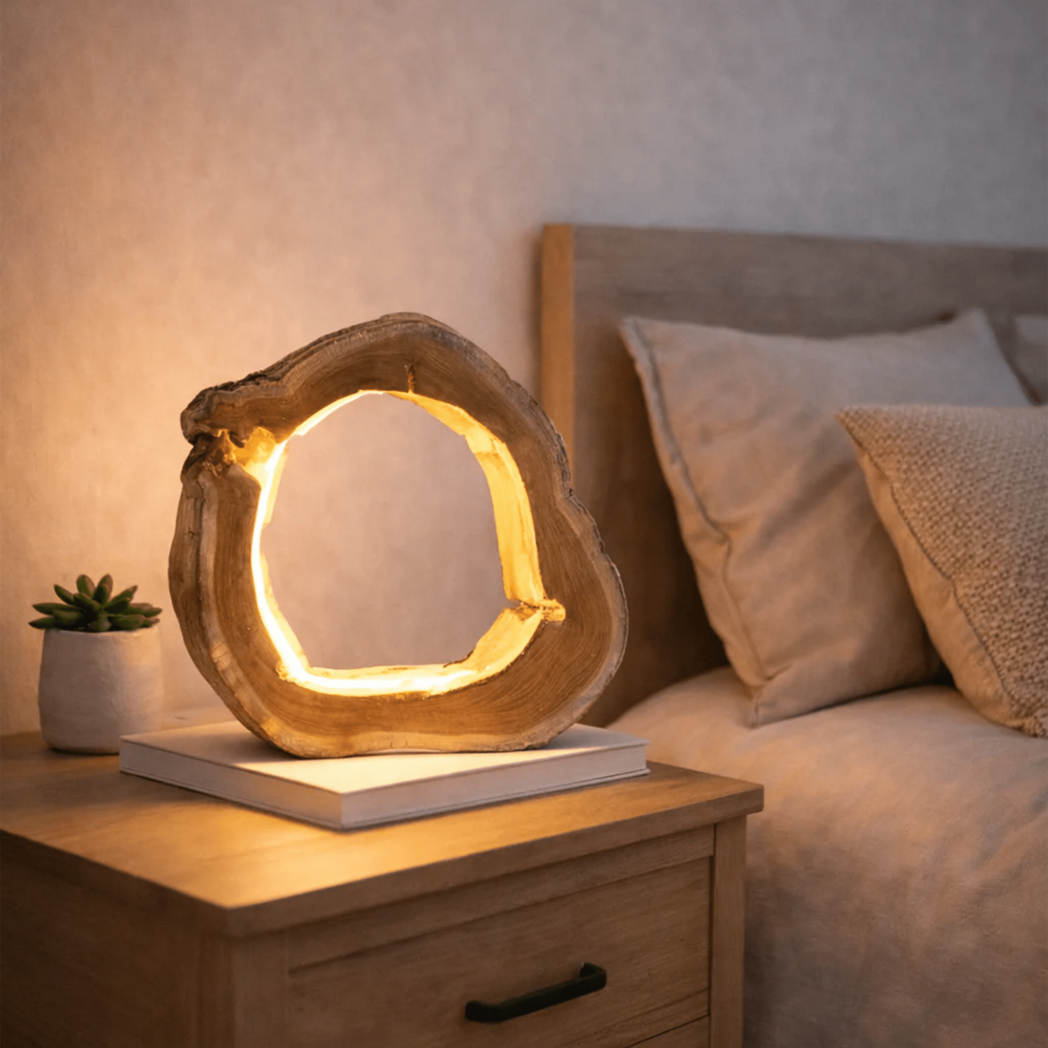 Stolní disková stolní lampa NATURA LED s integrovaným LED páskem