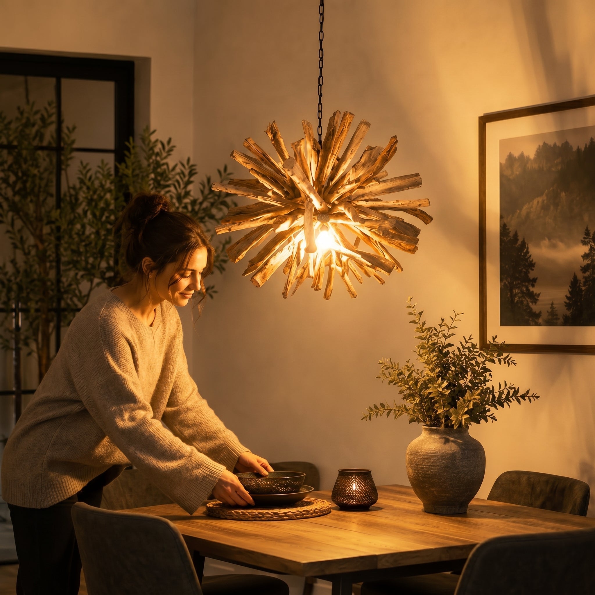 Designové dřevěné stropní svítidlo ACE