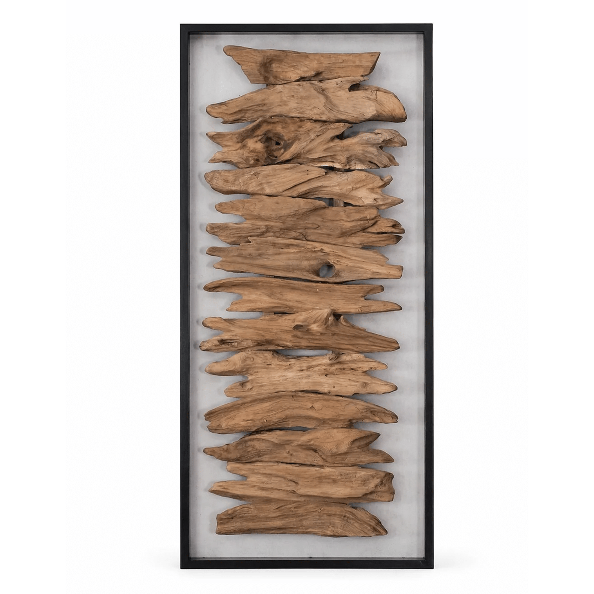 LED nástěnná lampa na naplavené dřevo Belmiro / obdélníková / 140 x 64 cm