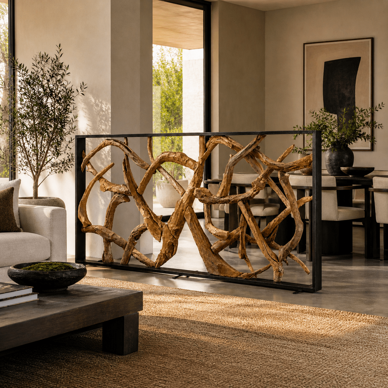 MAZE dřevěná přepážka pokoje 220 cm x 100 cm