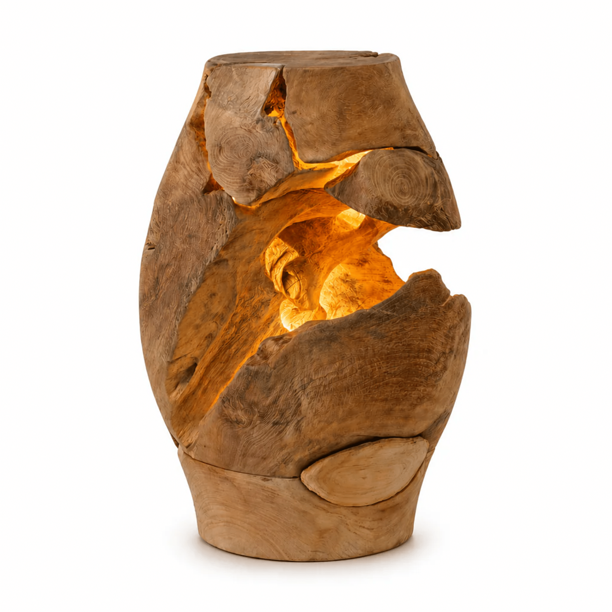 Dřevěná stolní lampa Naga burl