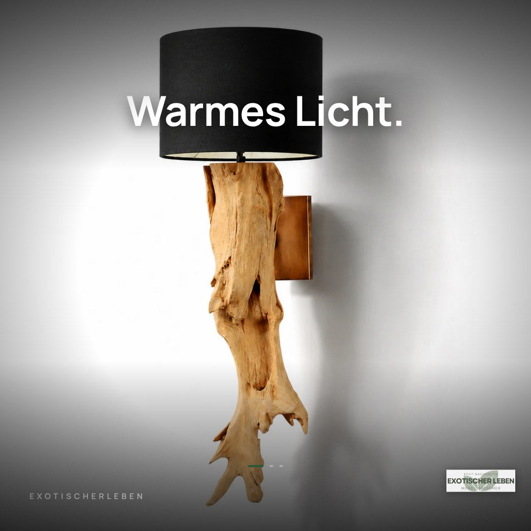 Teakholz Wand Lampe Ranting