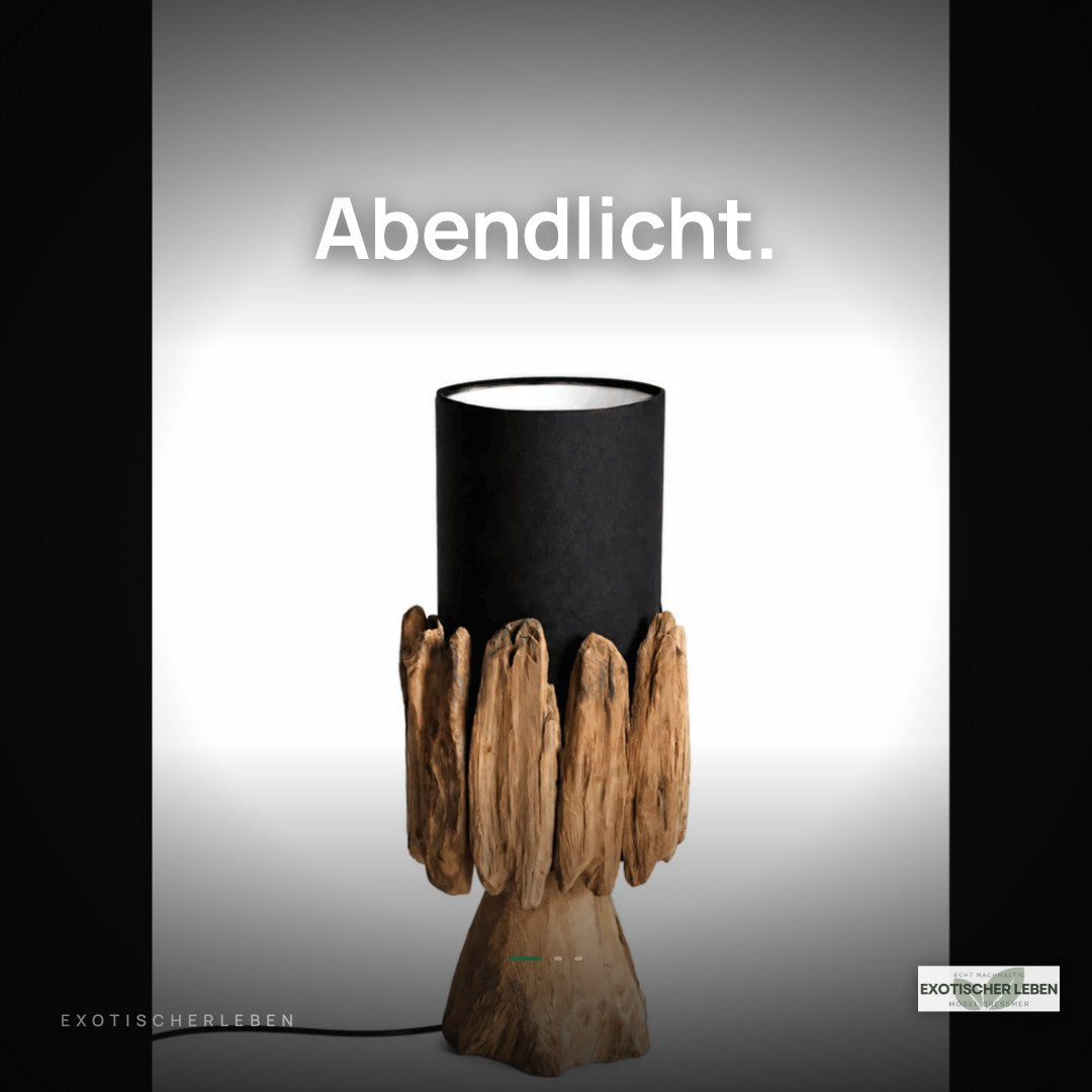 Tisch Wurzellampe Belmiro Höhe 55 cm | Lampenschirm Schwarz
