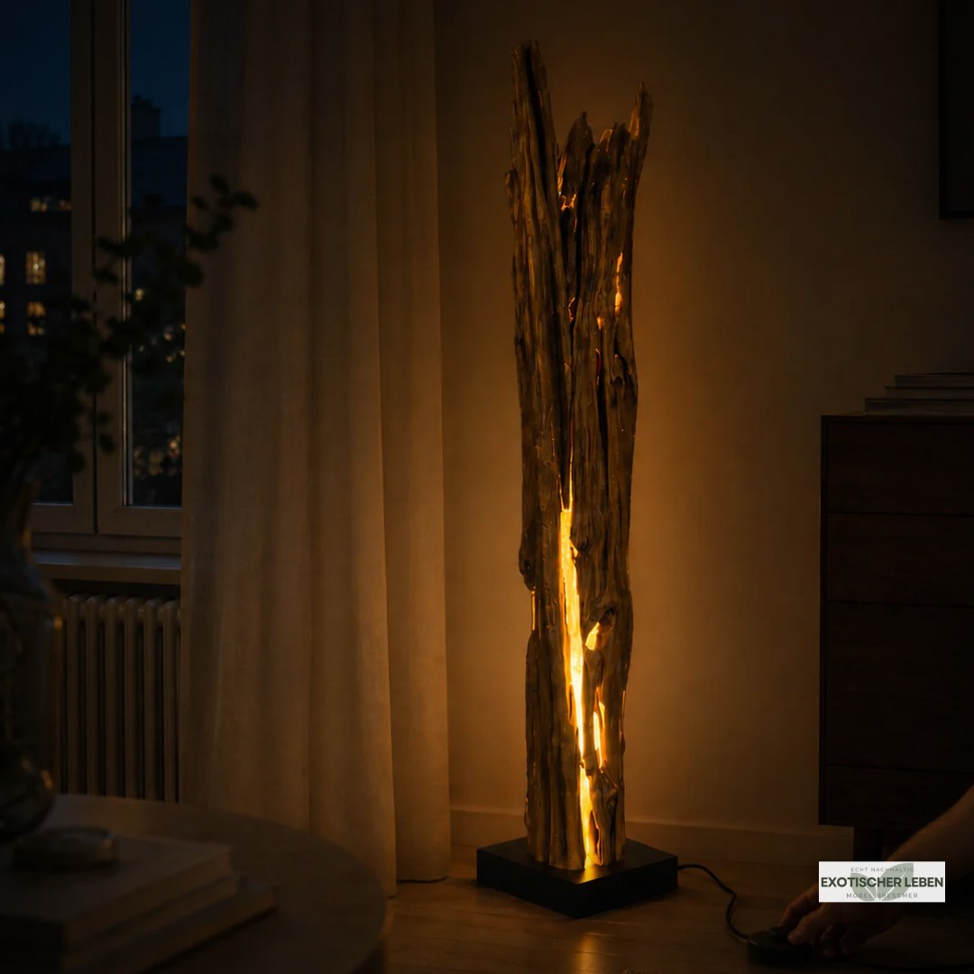 Teakholz Stehlampe ALMA | Höhe 180 cm