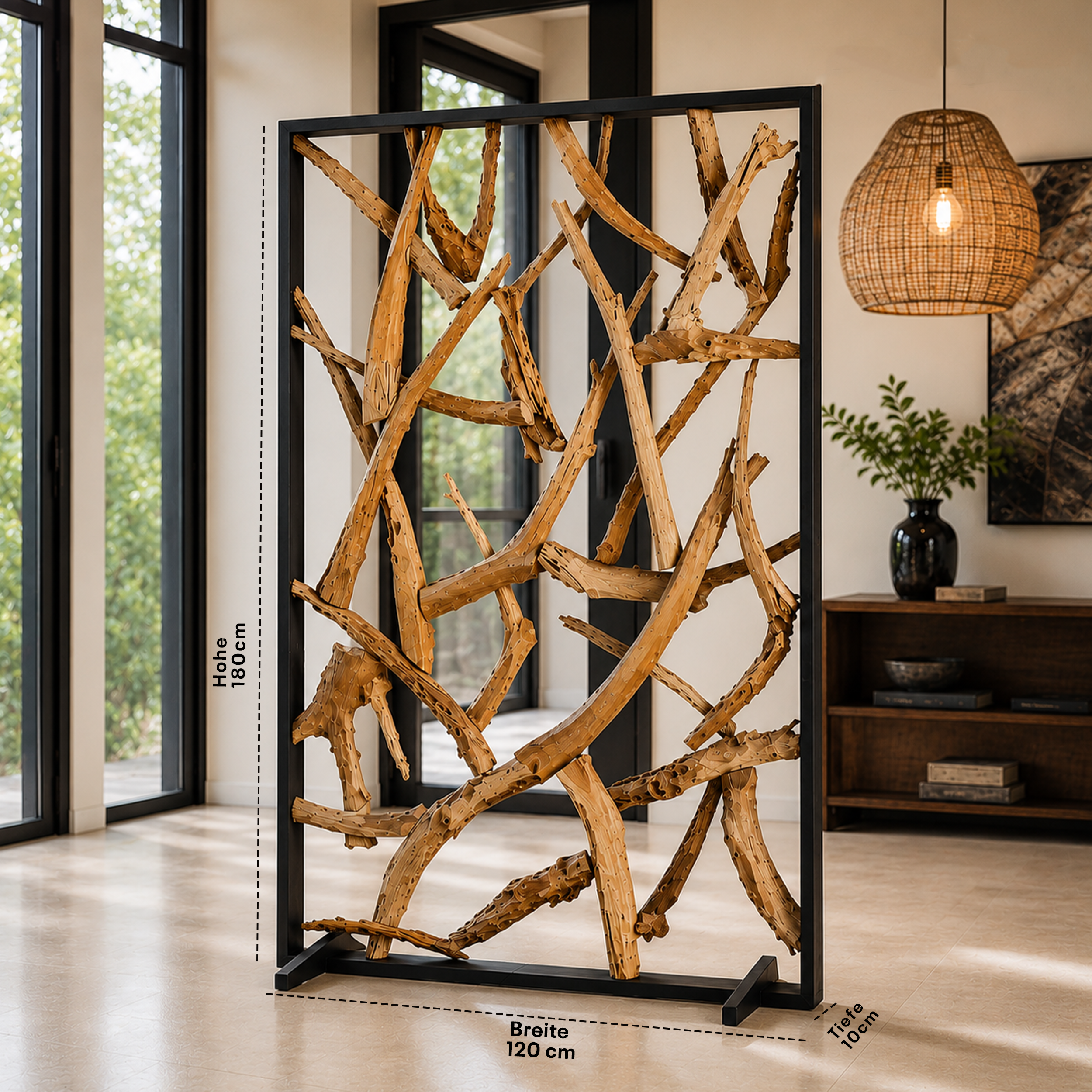 MAZE Raumteiler Teakholz 120cm x 180cm