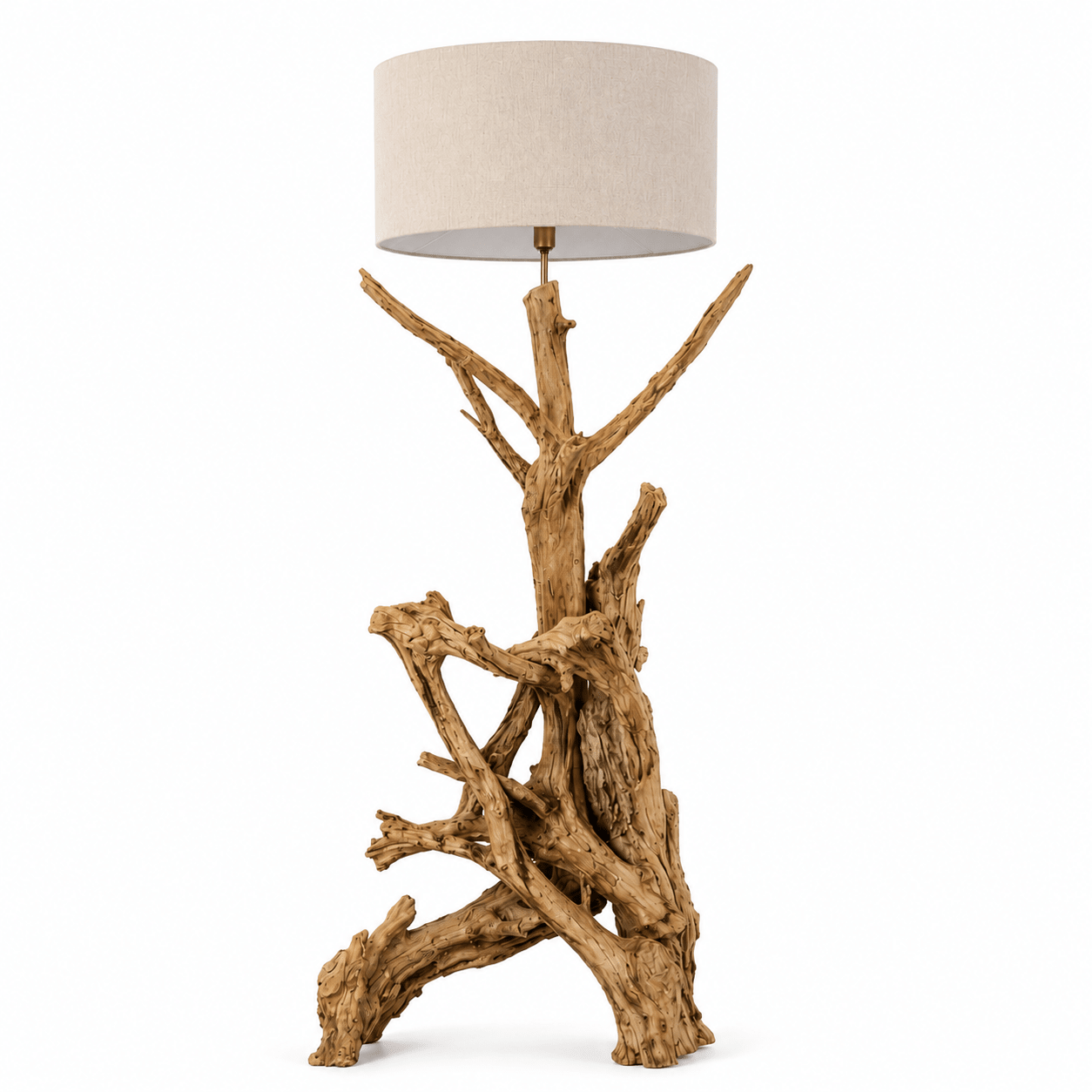 Stojací lampa Teak Root RIAZ | vč. stínidla