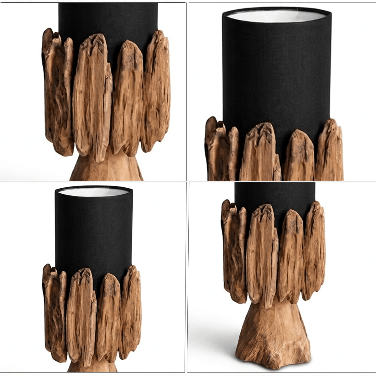 Candeeiro de mesa raiz Belmiro altura 55 cm | Abajur preto