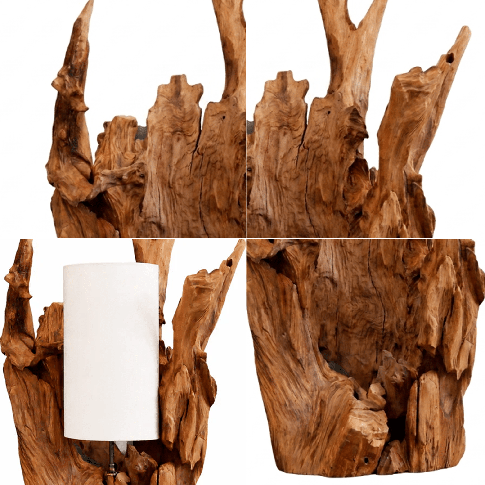 Lámpara de mesa raíz BION altura 70 cm | Pantalla: Natural