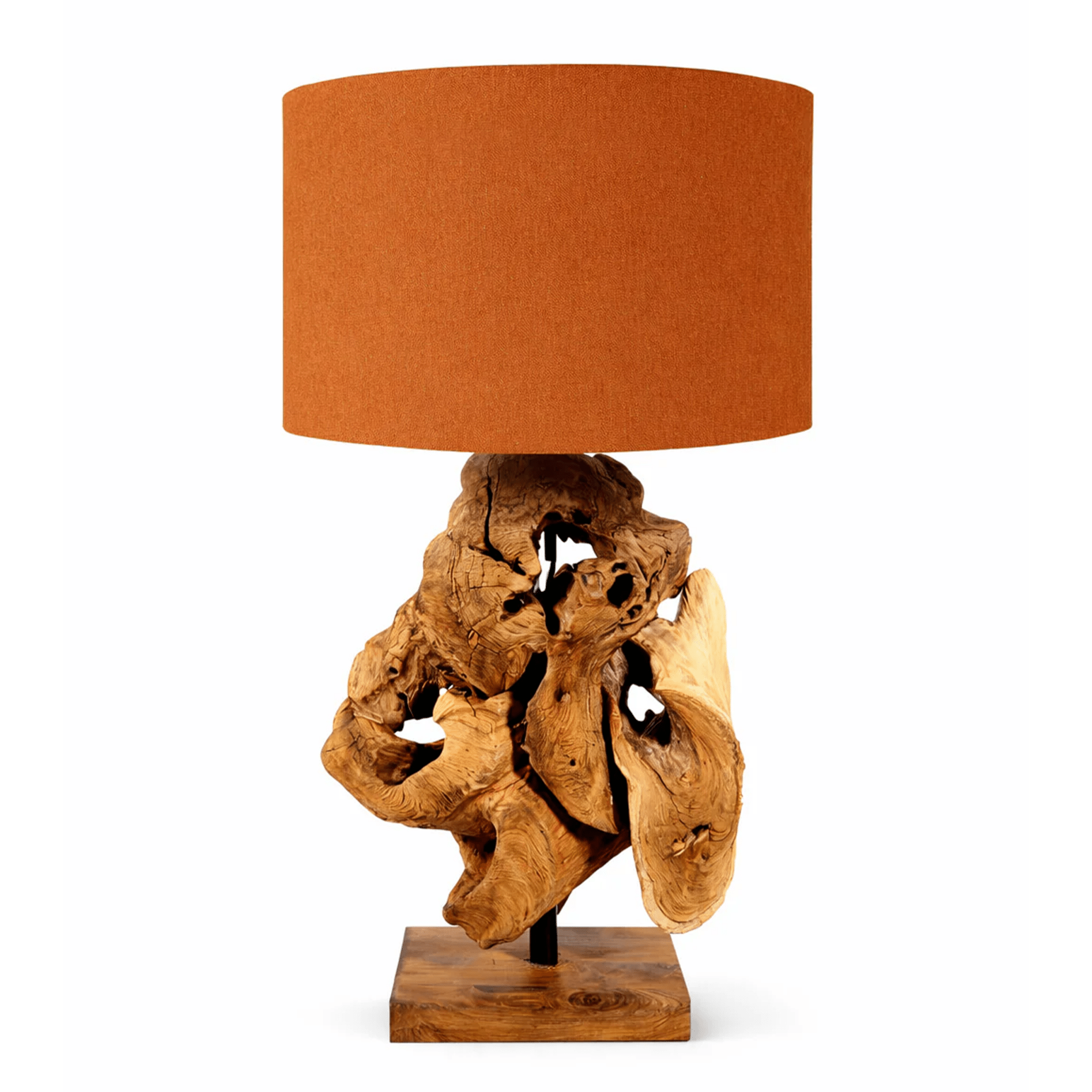 Stolní lampa Driftwood CLOVER výška 70 cm / stínidlo hnědé