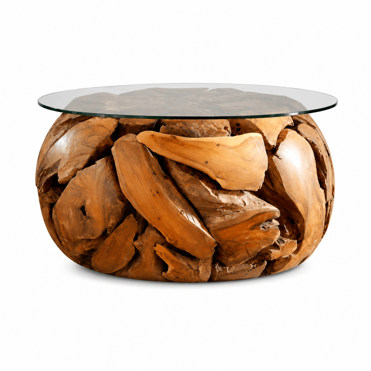 Obývací stůl XILON z recyklovaného teaku, kulatý Ø 80 cm