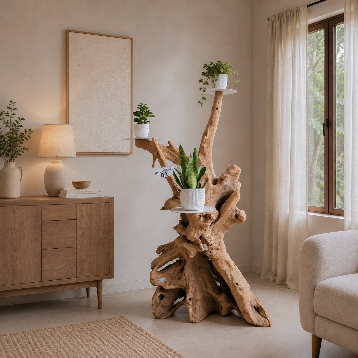 Supporto per piante decorative con radici MEGAN