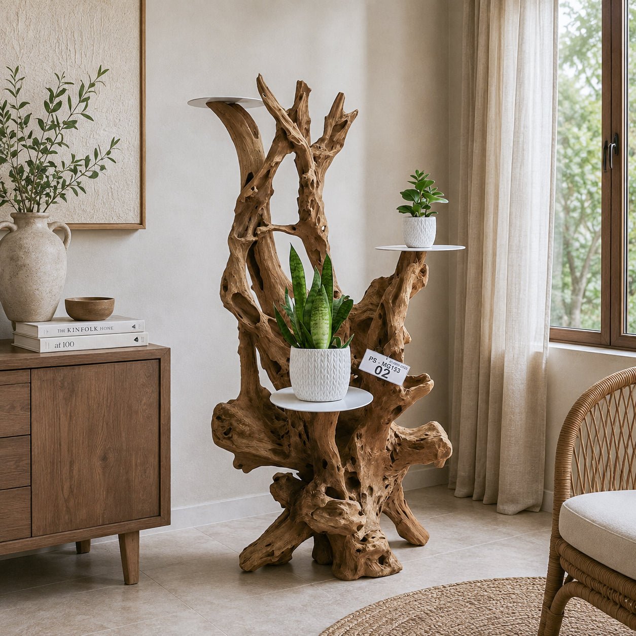 Supporto per piante decorative con radici MEGAN