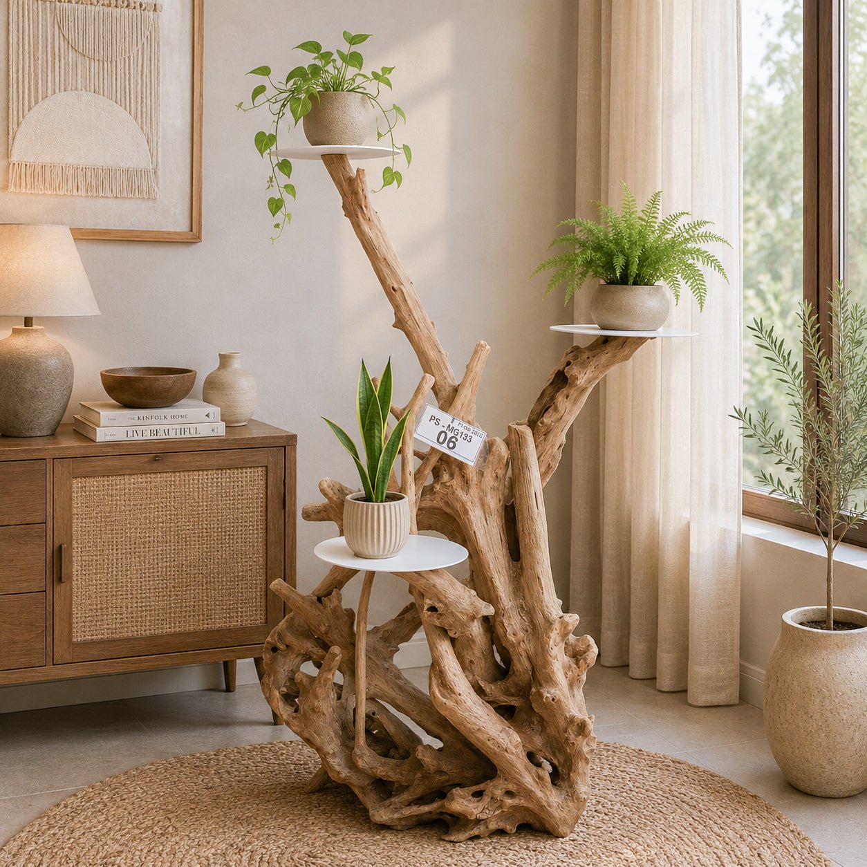 Supporto per piante decorative con radici MEGAN
