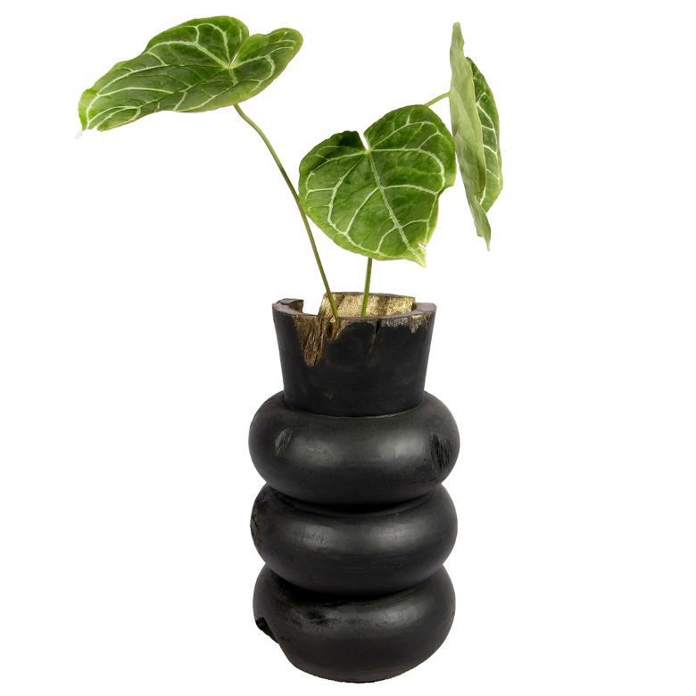 Blumenvase aus Teakholz von Exotischerleben