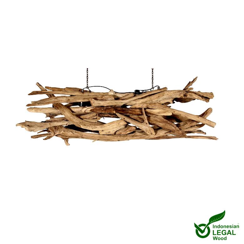 Design Teak Holz Deckenlampe von Exotischerleben