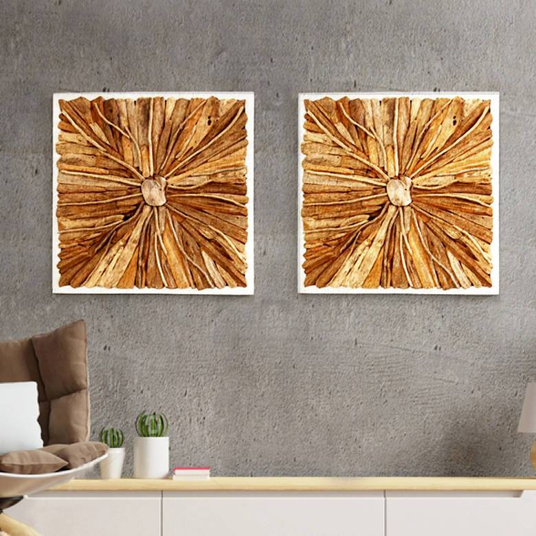 Holz Wandbild aus Teakholz