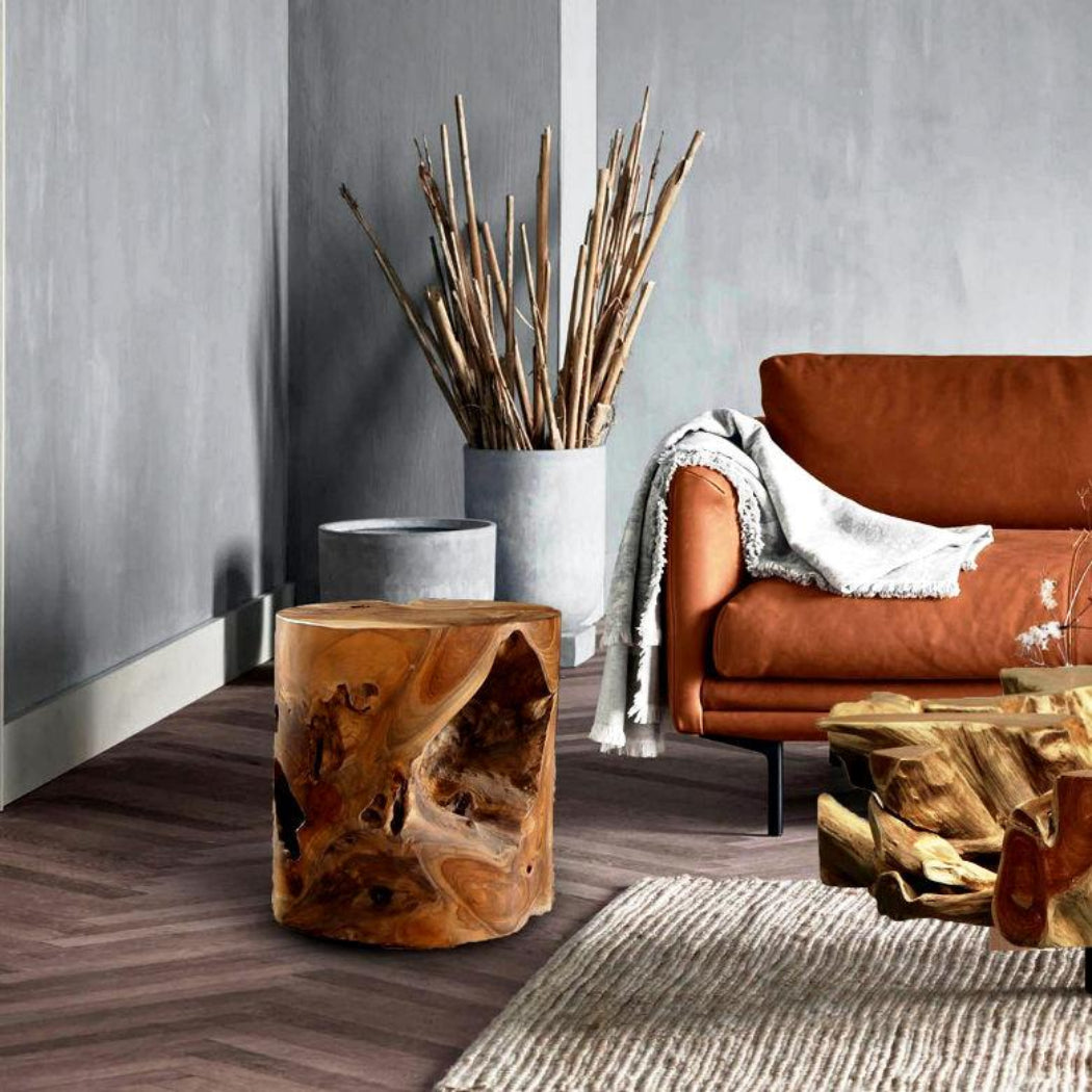 Holz Säule Teak rund Wurzel von Exotischerleben