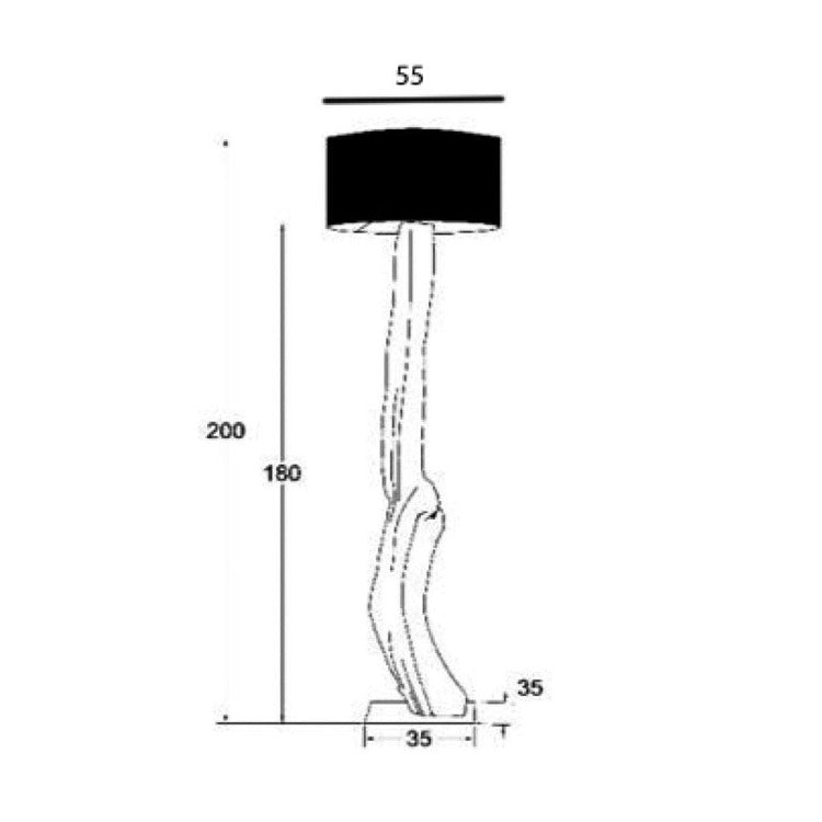 Zeichnung Holzstamm Stehlampe