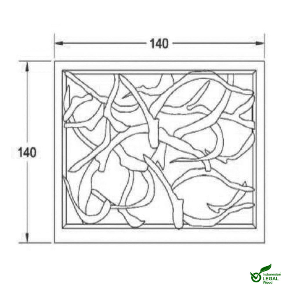 MAZE Raumteiler Teakholz 140cm x 140cm