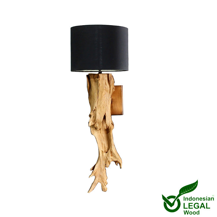 Teak Wurzelholz Wandlampe Ranting