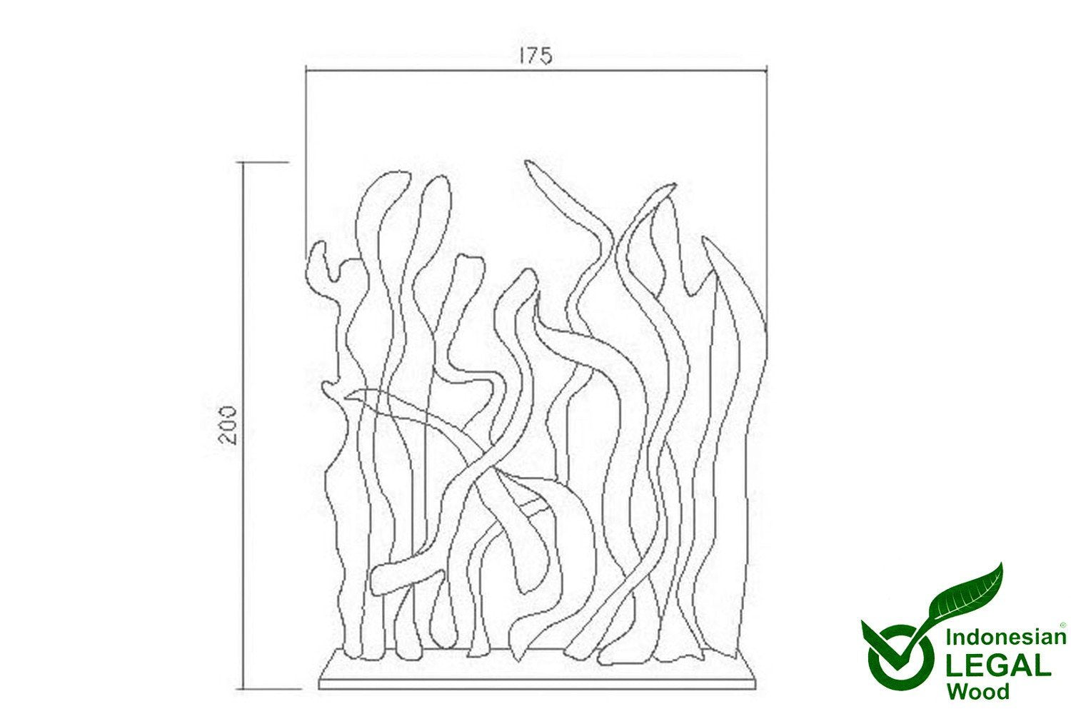 Zeichnung eines Holz Raumteilers