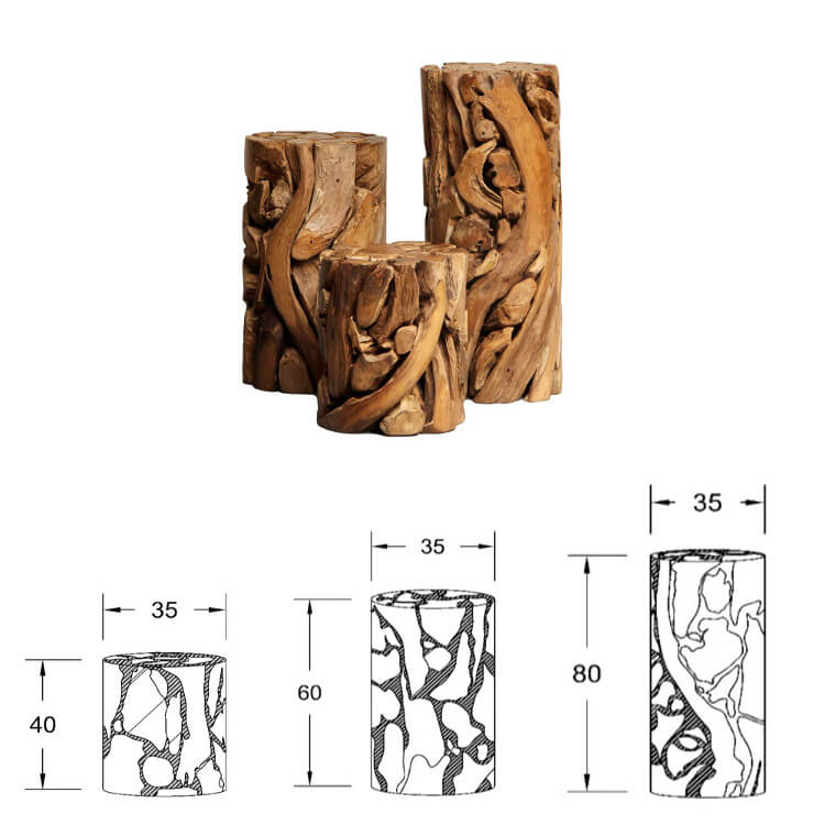 Holz Säulen aus Teakholz als Deko von Exotischerleben