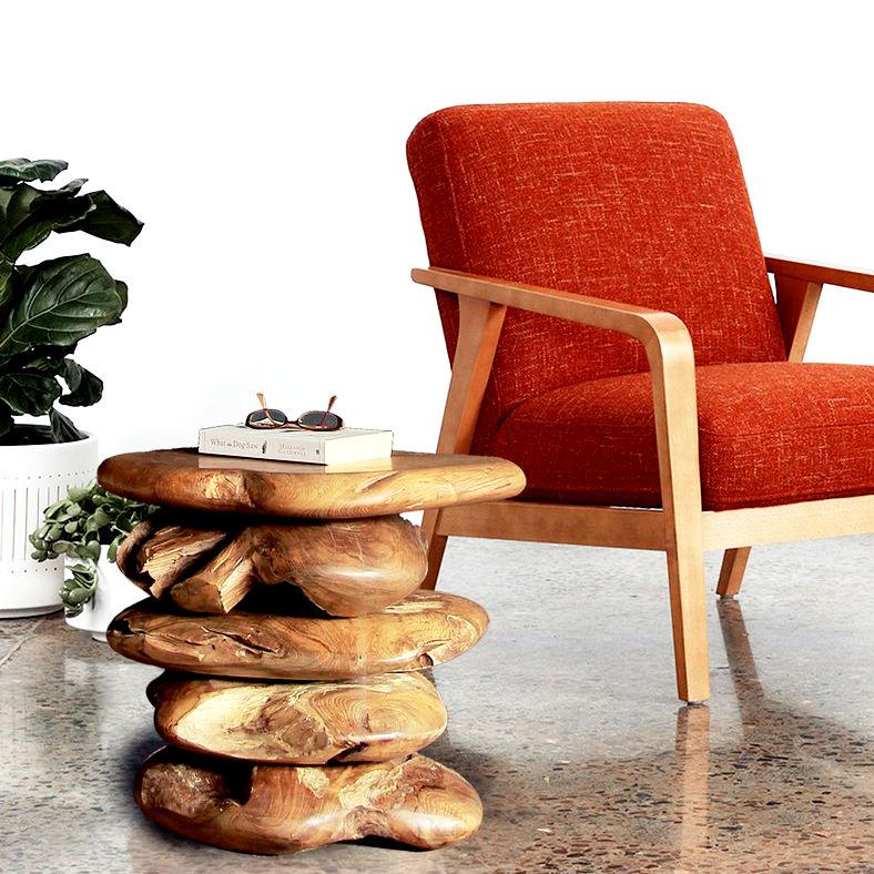 Dřevěný sloupový podstavec CAMBRIA teak 50 cm - Exotic Life