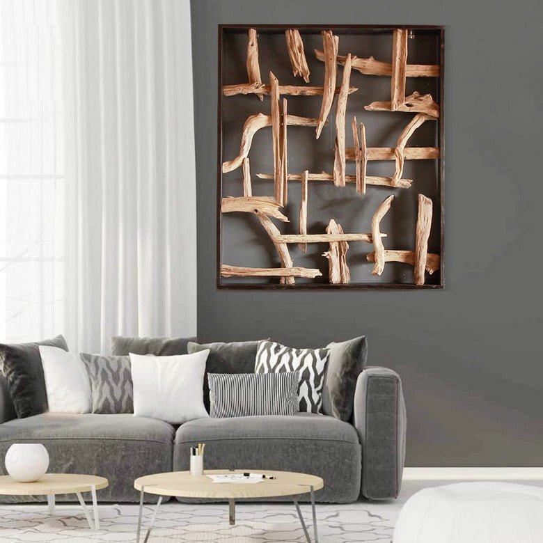 Drewniany obraz ścienny z drewna tekowego 140x140 cm firmy Exotierleben