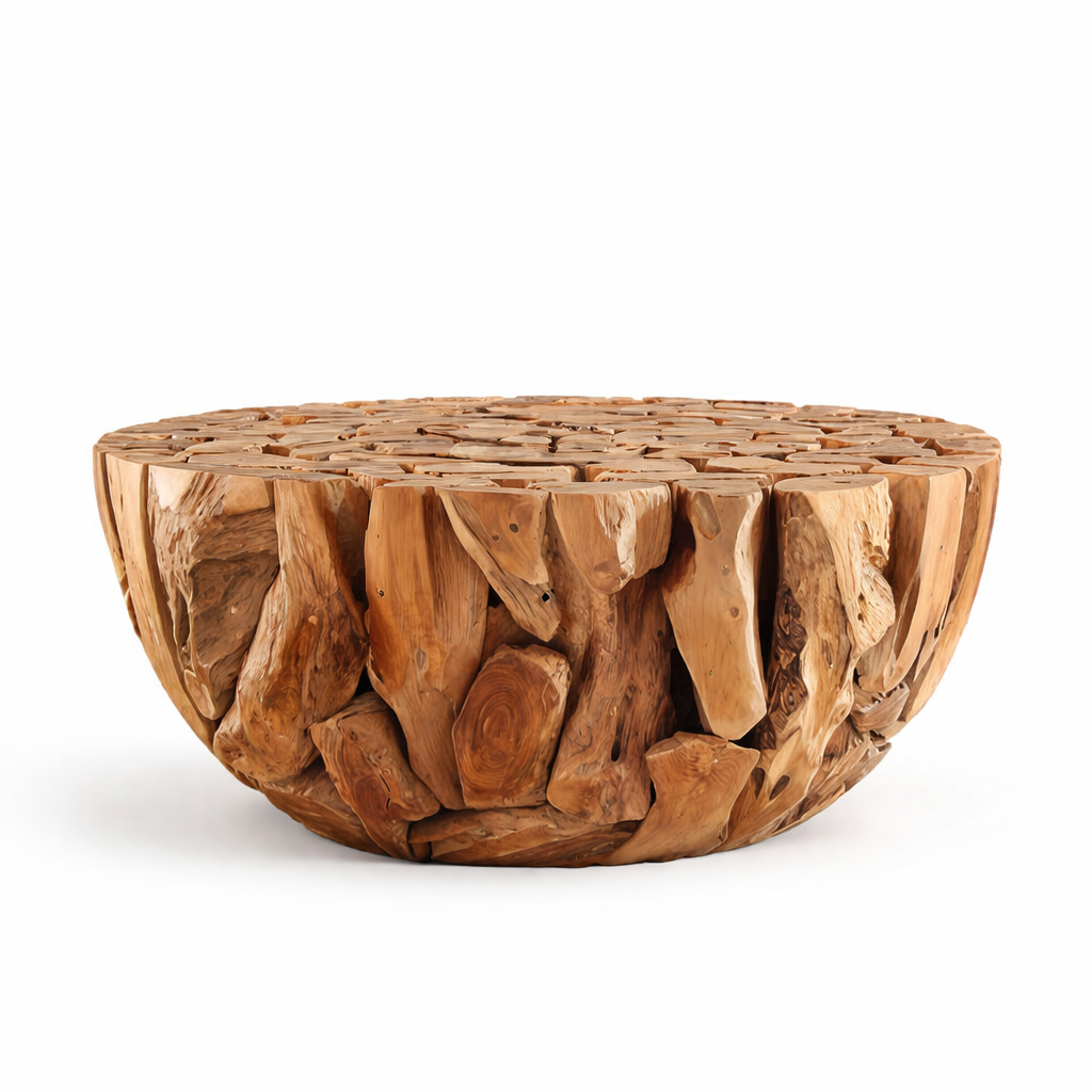 RANTING CURVE Couchtisch aus Wurzelholz Ø 80 cm