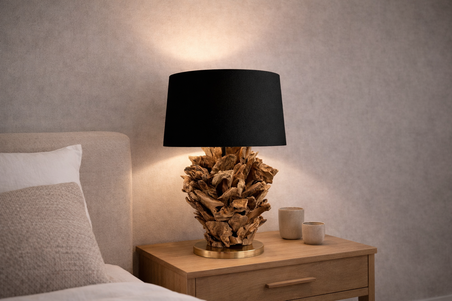 Tischlampe Wurzelholz FICUS Höhe 70 cm