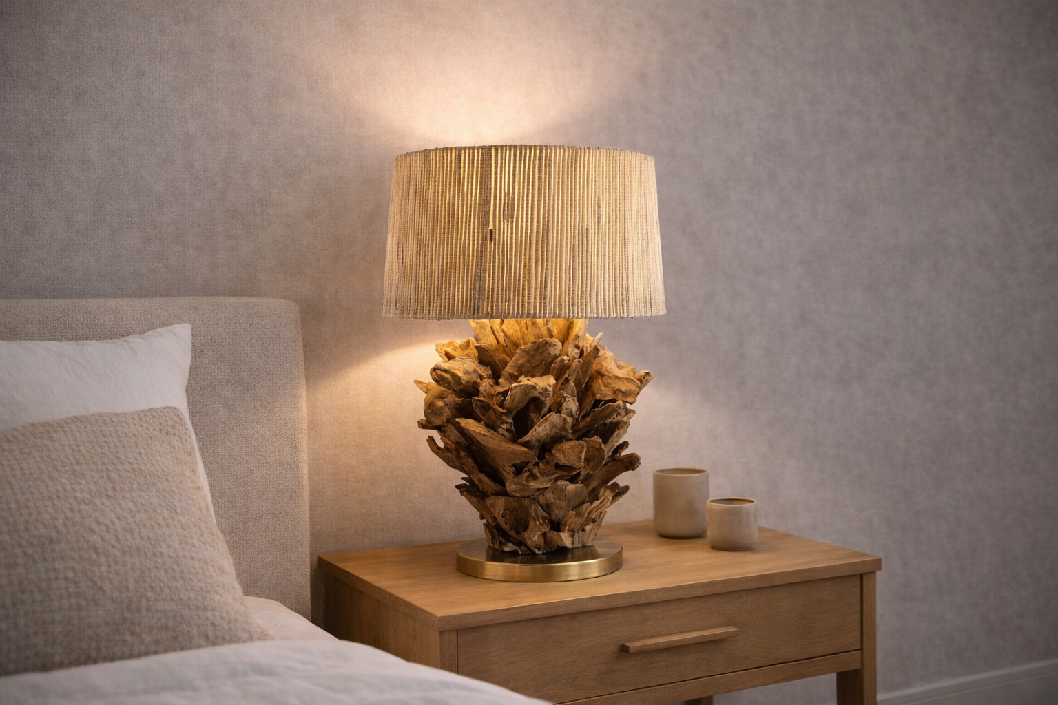 Tischlampe Wurzelholz FICUS Höhe 70 cm