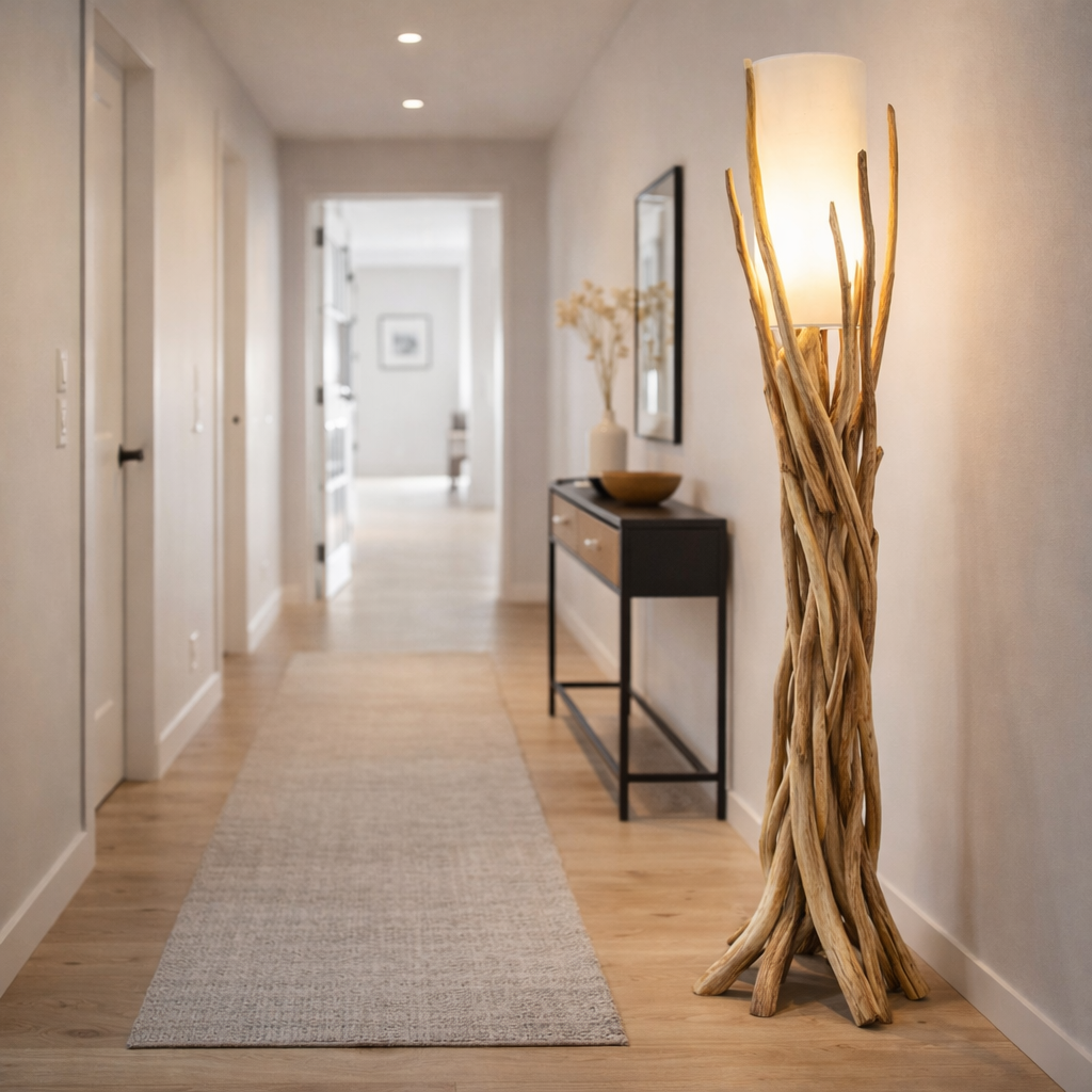 Treibholz Stehlampe VILLA Lampenschirm Natur